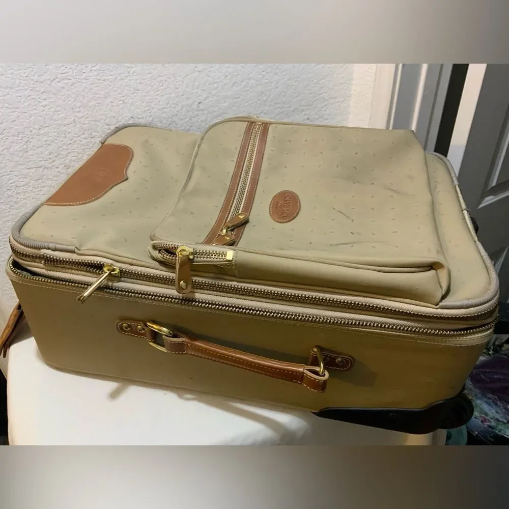 King Ranch, leather trim suitcase roller bag carry-on, luggage 18”